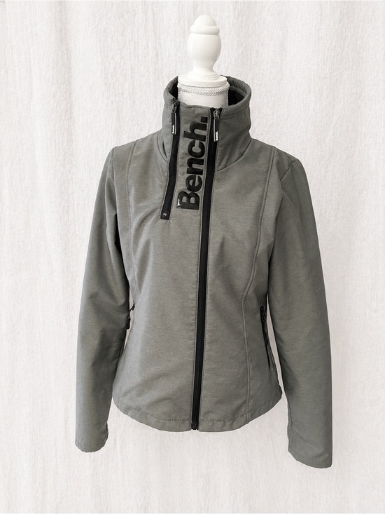 Bench Jackets & Blazers - Bench Women's Gray Jacket with Black Zipper and Logo